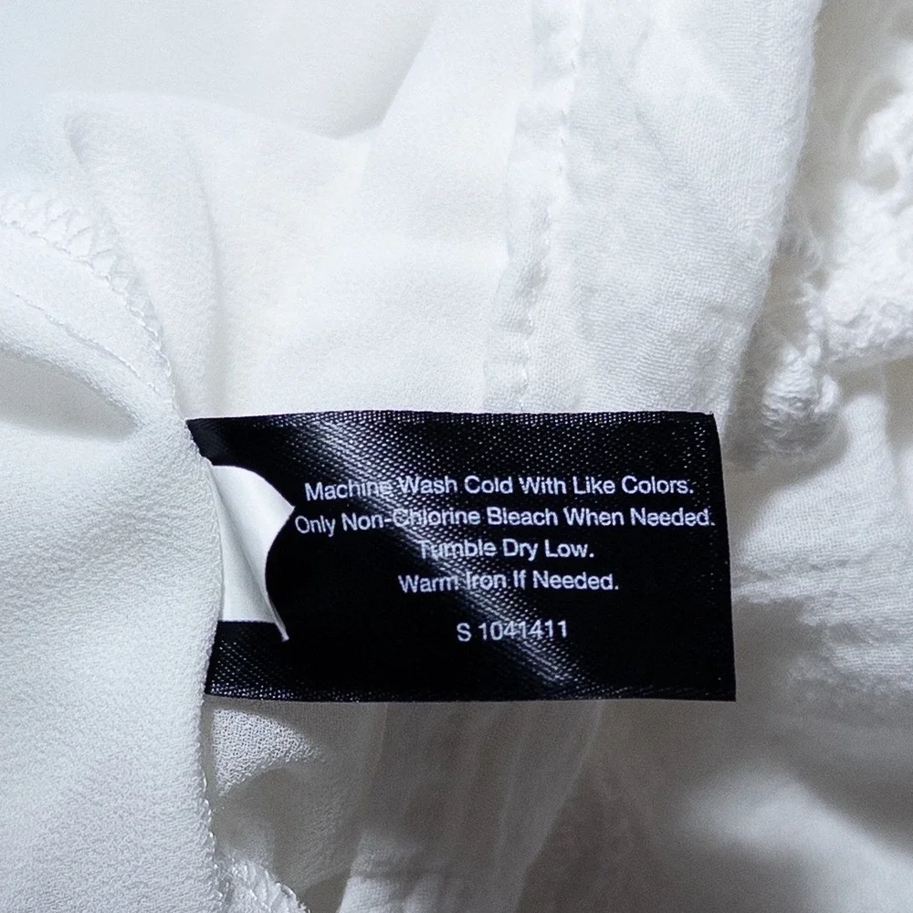 Lane Bryant Blouse Top Womens 26/28 4X White Lace Crochet Flutter Sleeve Boho - Picture 9 of 10